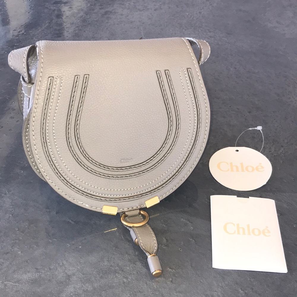 Chloe Marcie Small Cashmere Grey Crossbody